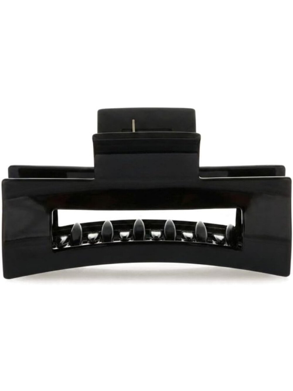 Large Cutout Rectangle Hair Claw Clip - Cellulose Acetate, Stylish Black